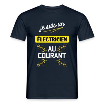 Je suis un electricien au courant - T-shirt homme - marine - Devant - AI Model Male 178 light (178cm)