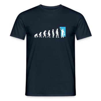 Evolutionsmaler Malerei - Männer T-Shirt - Navy - Vorne - AI Model Male 178 light (178cm)