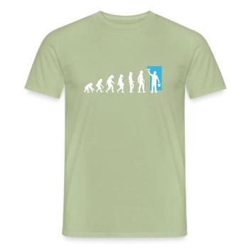 evolution peintre peinture travaux - T-shirt homme - vert sauge - Devant - AI Model Male 178 light (178cm)