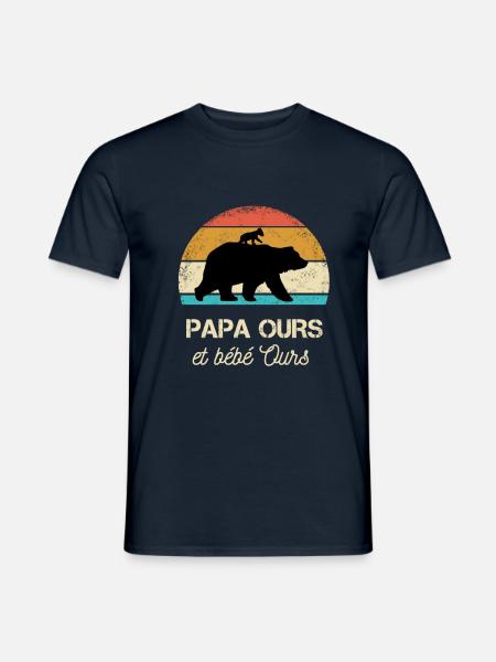 daddy bear little bear - Men's T-Shirt - navy