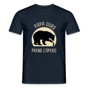 Daddy bear has a drink - Men's T-Shirt - navy - Front - AI Model Male 178 light (178cm)