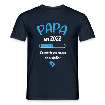 futur papa 2022 - T-shirt homme - marine - Devant - AI Model Male 178 light (178cm)