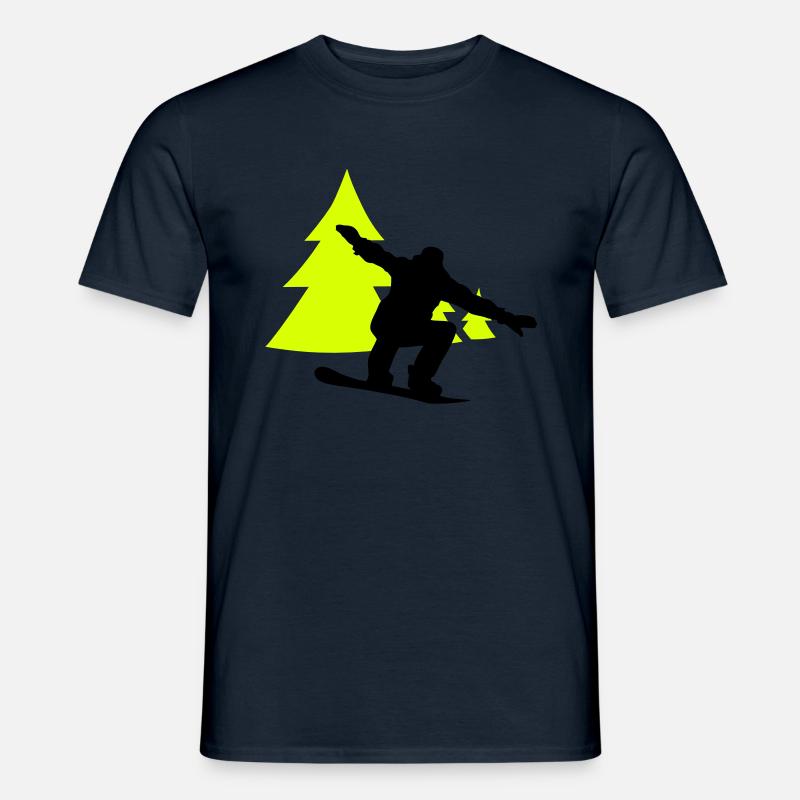 snowboarder trees - Männer T-Shirt - Navy