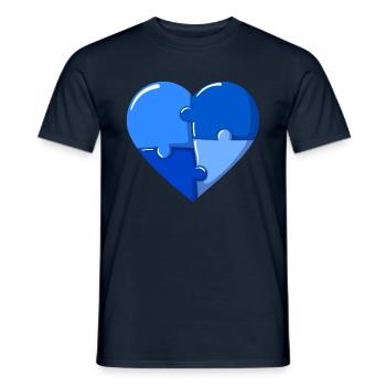 Autism heart Blue Puzzle - Männer T-Shirt - Navy - Vorne - AI Model Male 178 light (178cm)