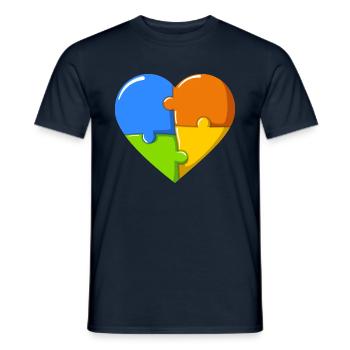 Autism heart colorful - Männer T-Shirt - Navy - Vorne - AI Model Male 178 light (178cm)