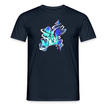soup graffiti - Men's T-Shirt - navy - Front - AI Model Male 178 light (178cm)
