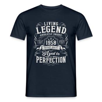 Born in 1958 Legend Vintage Birthday - Men's T-Shirt - navy - Front - AI Model Male 178 light (178cm)