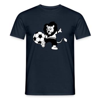 ballon football lion - T-shirt homme - marine - Devant - AI Model Male 178 light (178cm)