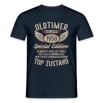 Oldtimer Baujahr 1950 Jahrgang Geburtstag Geschenk - Männer T-Shirt - Navy - Vorne - AI Model Male 178 light (178cm)