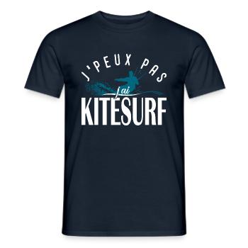 Je peux pas j'ai KITESURF - T-shirt homme - marine - Devant - AI Model Male 178 light (178cm)