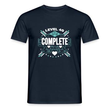 40 Geburtstag Gamer Level Complete 40 - Männer T-Shirt - Navy - Vorne - AI Model Male 178 light (178cm)