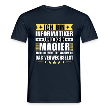 Ich bin Informatiker und kein Magier - Männer T-Shirt - Navy - Vorne - AI Model Male 178 light (178cm)