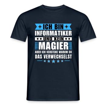 Ich bin Informatiker und kein Magier - Männer T-Shirt - Navy - Vorne - AI Model Male 178 light (178cm)