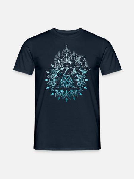 MANDALA MIT LOTUS - Männer T-Shirt - Navy