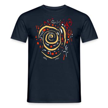 Art spiral indians pattern ABSTRACT Art Nouveau - Men's T-Shirt - navy - Front - AI Model Male 178 light (178cm)