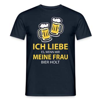 Ich liebe es, wenn mir meine Frau Bier holt. - Männer T-Shirt - Navy - Vorne - AI Model Male 178 light (178cm)