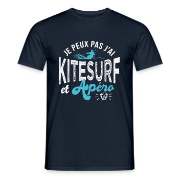 je peux pas jai kitesurf et apéro Humour kite surf - T-shirt homme - marine - Devant - AI Model Male 178 light (178cm)