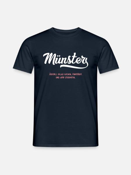 Lustiges Stadt Münster Shirt - Satirischer Fakt - Männer T-Shirt - Navy