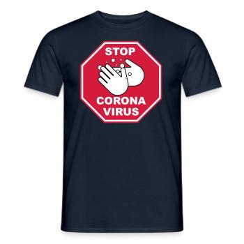 Arrêtez le virus Corona - T-shirt homme - marine - Devant - AI Model Male 178 light (178cm)