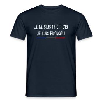Je ne suis pas aigri je suis français humour - T-shirt homme - marine - Devant - AI Model Male 178 light (178cm)