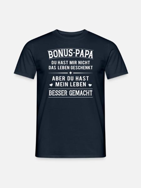 Bonus Papa Herren Du hast mir Stiefvater Geschenk - Männer T-Shirt - Navy