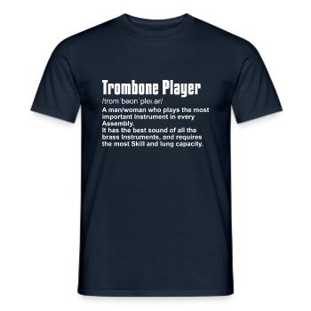 Trombone Instrument Player definition - Men's T-Shirt - navy - Front - AI Model Male 178 light (178cm)
