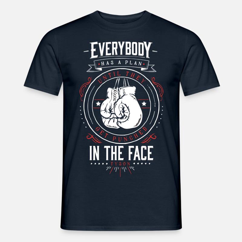 Boxer Design white/red - Männer T-Shirt - Navy