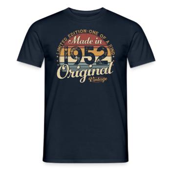 Vintage 1952 Vintage Retro Cadeau d’anniversaire - T-shirt homme - marine - Devant - AI Model Male 178 light (178cm)