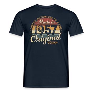 Vintage 1957 Vintage Retro Cadeau d’anniversaire - T-shirt homme - marine - Devant - AI Model Male 178 light (178cm)