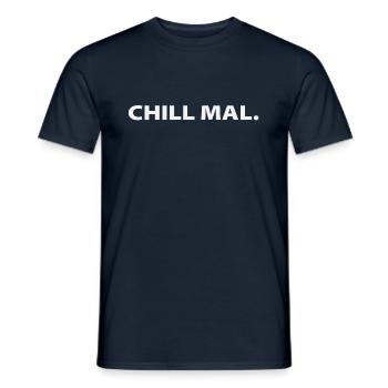 CHILL MAL. - Männer T-Shirt - Navy - Vorne - AI Model Male 178 light (178cm)