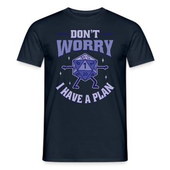 Ne vous inquiétez pas, j’ai un plan - T-shirt homme - marine - Devant - AI Model Male 178 light (178cm)