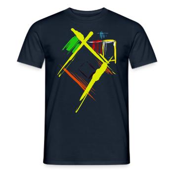 Abstract art - Men's T-Shirt - navy - Front - AI Model Male 178 light (178cm)