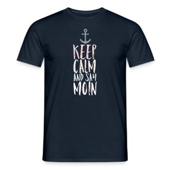 Keep Calm and say Moin - Men's T-Shirt - navy - Front - AI Model Male 178 light (178cm)