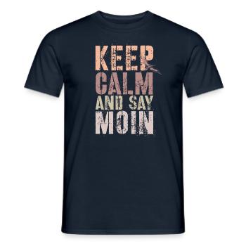 Keep Calm and say Moin - Men's T-Shirt - navy - Front - AI Model Male 178 light (178cm)