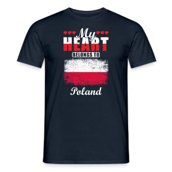 My Heart Belongs to Poland - Men's T-Shirt - navy - Front - AI Model Male 178 light (178cm)