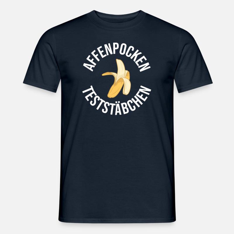 AFFENPOCKEN TESTSTÄBCHEN - Männer T-Shirt - Navy