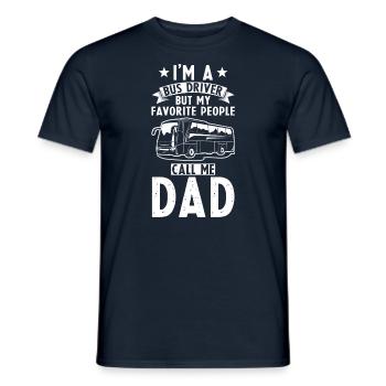 Bus driver Papa - Men's T-Shirt - navy - Front - AI Model Male 178 light (178cm)