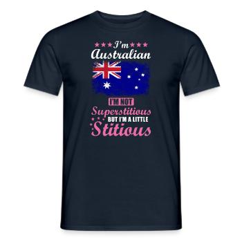 Australierin Geschenk lustiger Spruch Australien - Männer T-Shirt - Navy - Vorne - AI Model Male 178 light (178cm)