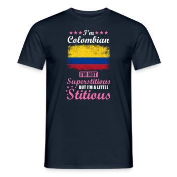 Kolumbianerin Geschenk lustiger Spruch Kolumbien - Männer T-Shirt - Navy - Vorne - AI Model Male 178 light (178cm)