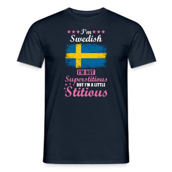 Schwedin Geschenk lustiger Spruch Schweden - Männer T-Shirt - Navy - Vorne - AI Model Male 178 light (178cm)