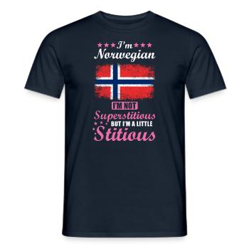 Norwegian gift funny saying Norway - Men's T-Shirt - navy - Front - AI Model Male 178 light (178cm)