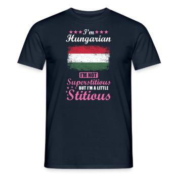 Ungarin Frau Superstitious Stitious - Männer T-Shirt - Navy - Vorne - AI Model Male 178 light (178cm)