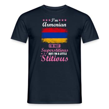 Armenierin Frau Superstitious Stitious - Männer T-Shirt - Navy - Vorne - AI Model Male 178 light (178cm)