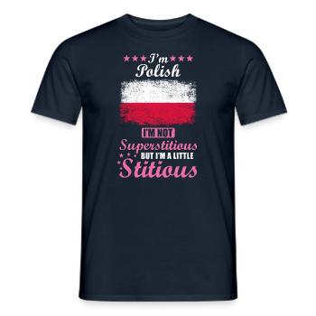 Polin Frau Superstitious Stitious - Männer T-Shirt - Navy - Vorne - AI Model Male 178 light (178cm)