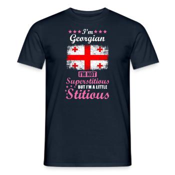 Georgian Woman Superstitious Stitious - Men's T-Shirt - navy - Front - AI Model Male 178 light (178cm)