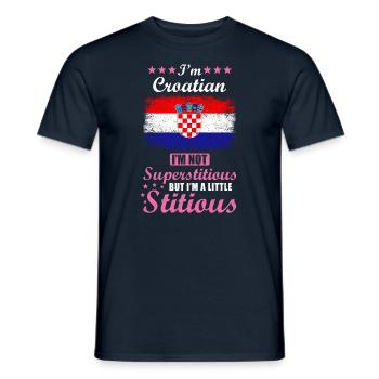 Kroatin Frau Superstitious Stitious - Männer T-Shirt - Navy - Vorne - AI Model Male 178 light (178cm)