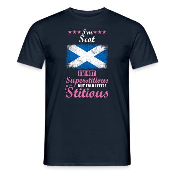 Schottin Frau Superstitious Stitious - Männer T-Shirt - Navy - Vorne - AI Model Male 178 light (178cm)
