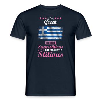 Griechin Frau Superstitious Stitious - Männer T-Shirt - Navy - Vorne - AI Model Male 178 light (178cm)