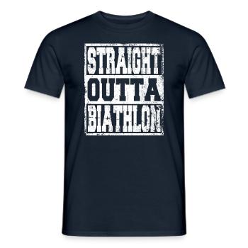 Biathlon en disant drôle - T-shirt homme - marine - Devant - AI Model Male 178 light (178cm)