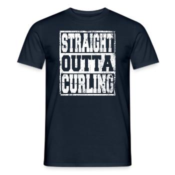 Curling Spruch lustig - Männer T-Shirt - Navy - Vorne - AI Model Male 178 light (178cm)